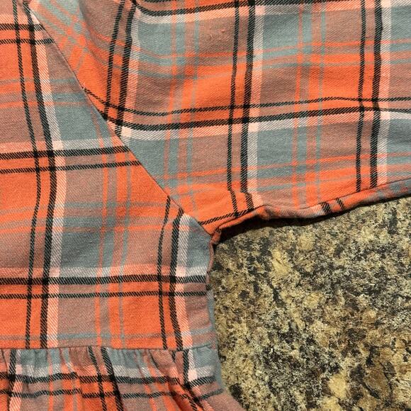 Like Love Top Cottage Oversize Peplum Y2K Grunge Academia Preppy Button Plaid XL - Picture 6 of 10